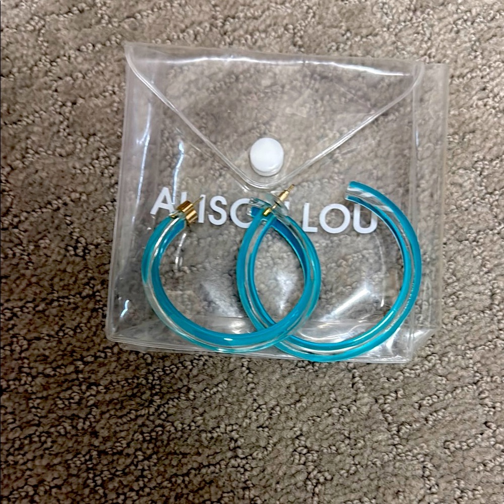 Blue Hoop Earrings